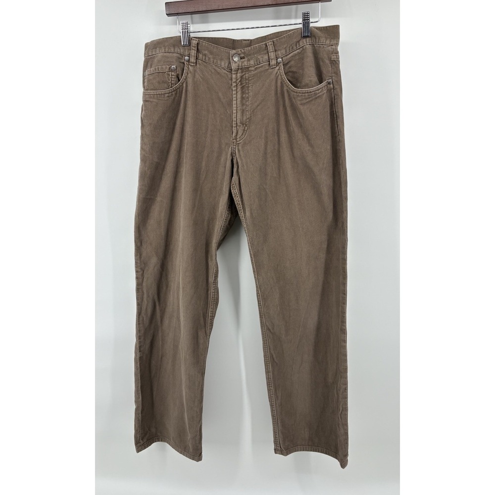Brooks Brothers Corduroy Pants Men 34x31 Hudson Brown Flat Front Chino - Picture 2 of 7